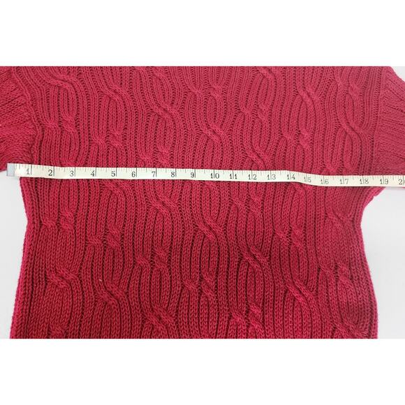 Woods Gray Rose Red Ramie Cotton Sweater Womens Medium Soft Knit Pullover - Picture 7 of 9